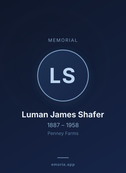 Memorial portrait of Luman James Shafer