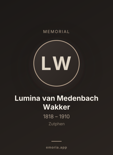 Memorial portrait of Lumina van Medenbach Wakker