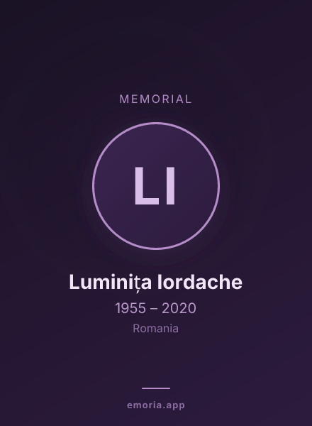 Memorial portrait of Luminița Iordache