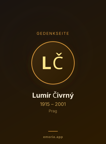 Gedenkportrait von Lumír Čivrný