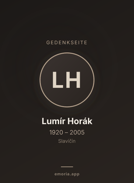 Gedenkportrait von Lumír Horák