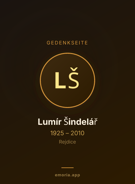 Gedenkportrait von Lumír Šindelář