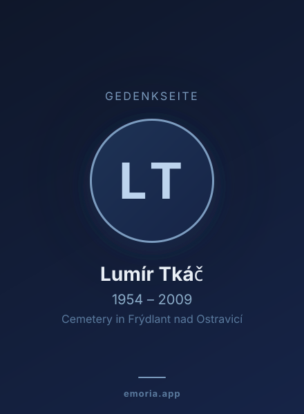 Gedenkportrait von Lumír Tkáč