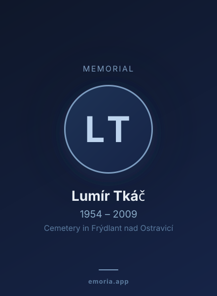 Memorial portrait of Lumír Tkáč