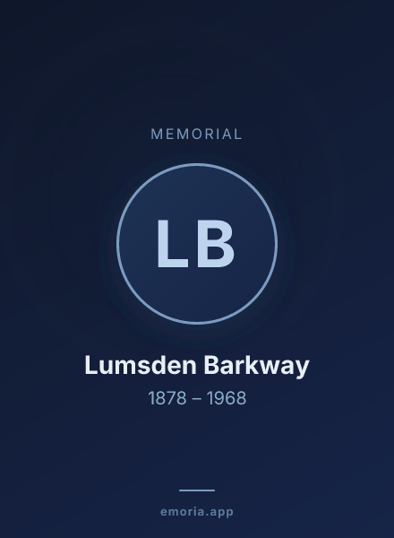 Memorial portrait of Lumsden Barkway