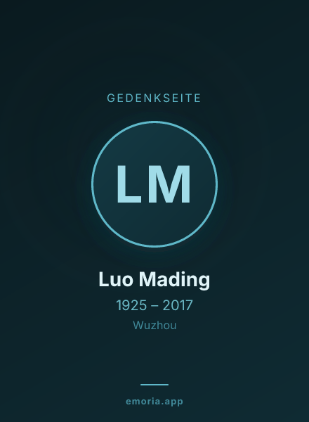 Gedenkportrait von Luo Mading