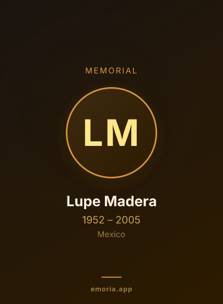 Memorial portrait of Lupe Madera
