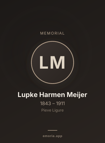 Memorial portrait of Lupke Harmen Meijer
