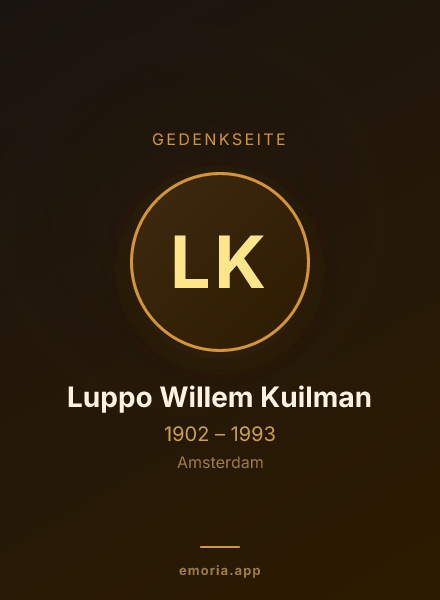 Gedenkportrait von Luppo Willem Kuilman