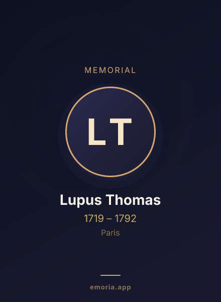 Memorial portrait of Lupus Thomas