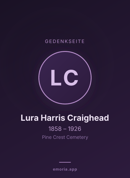 Gedenkportrait von Lura Harris Craighead