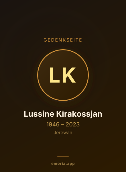 Gedenkportrait von Lussine Kirakossjan