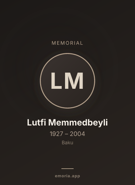 Memorial portrait of Lutfi Memmedbeyli