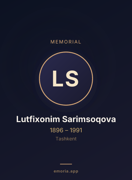 Memorial portrait of Lutfixonim Sarimsoqova