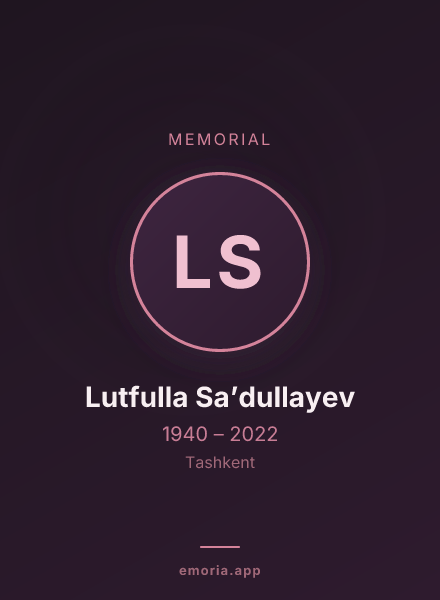 Memorial portrait of Lutfulla Saʼdullayev