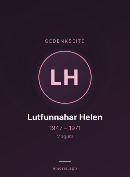 Gedenkportrait von Lutfunnahar Helen