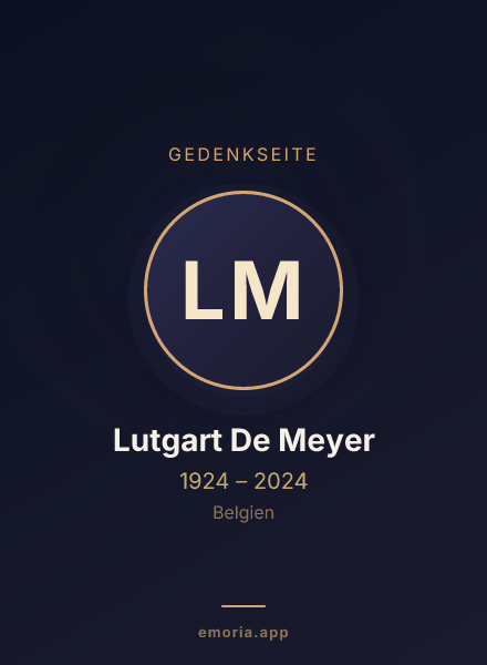 Gedenkportrait von Lutgart De Meyer