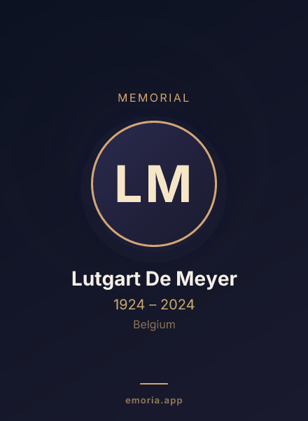 Memorial portrait of Lutgart De Meyer