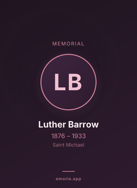 Memorial portrait of Luther Barrow