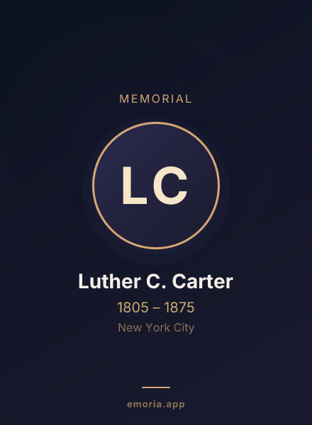 Memorial portrait of Luther C. Carter