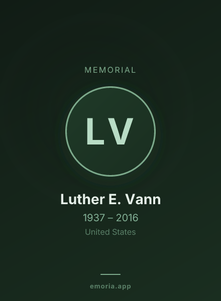 Memorial portrait of Luther E. Vann