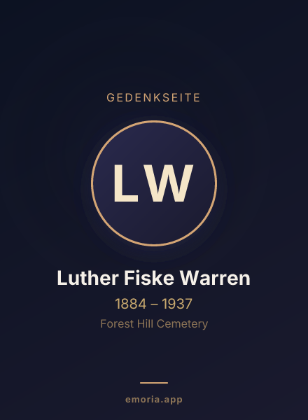 Gedenkportrait von Luther Fiske Warren