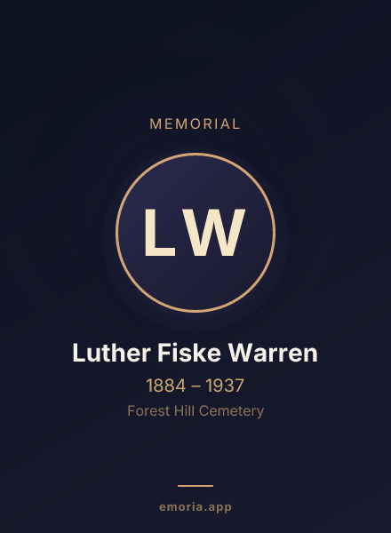 Memorial portrait of Luther Fiske Warren