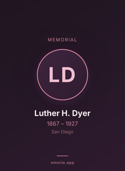Memorial portrait of Luther H. Dyer