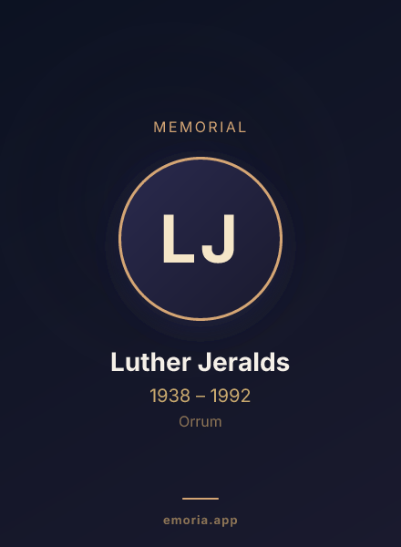 Memorial portrait of Luther Jeralds