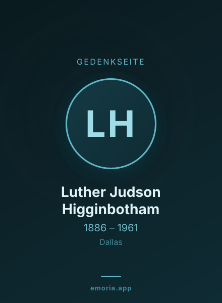 Gedenkportrait von Luther Judson Higginbotham