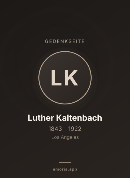 Gedenkportrait von Luther Kaltenbach