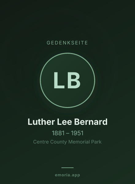 Gedenkportrait von Luther Lee Bernard