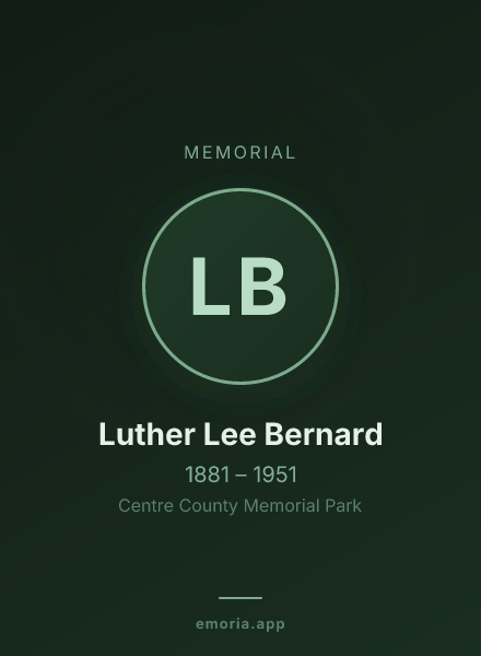 Memorial portrait of Luther Lee Bernard