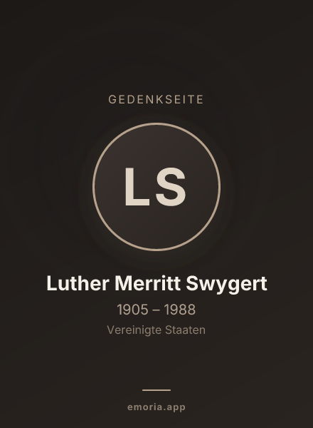 Gedenkportrait von Luther Merritt Swygert
