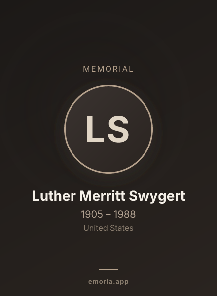 Memorial portrait of Luther Merritt Swygert