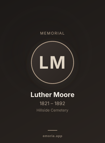 Memorial portrait of Luther Moore