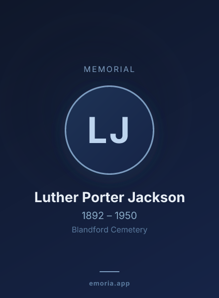 Memorial portrait of Luther Porter Jackson