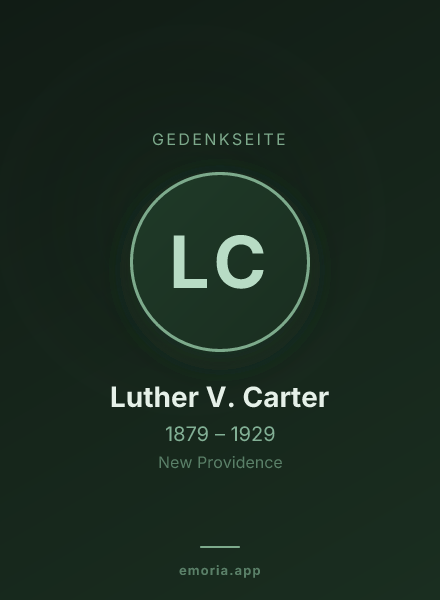 Gedenkportrait von Luther V. Carter