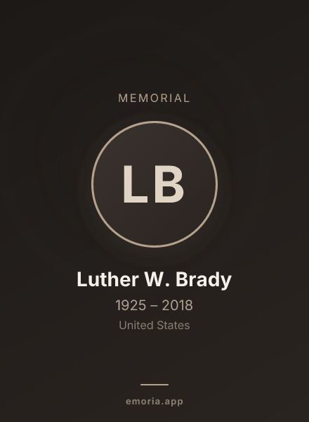Memorial portrait of Luther W. Brady