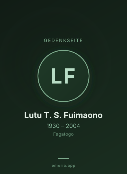 Gedenkportrait von Lutu T. S. Fuimaono