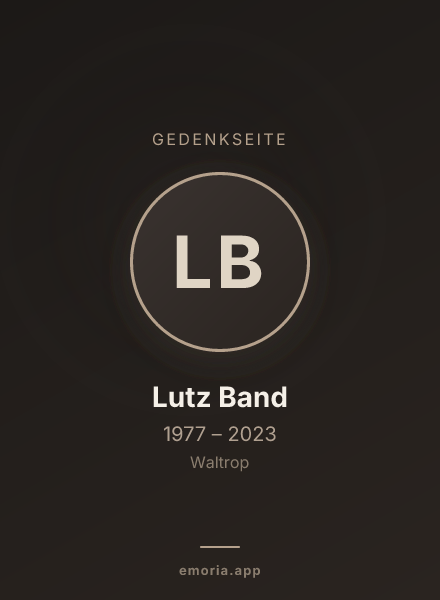 Gedenkportrait von Lutz Band