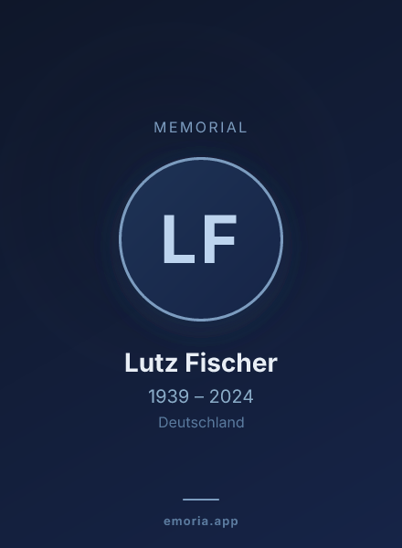 Memorial portrait of Lutz Fischer