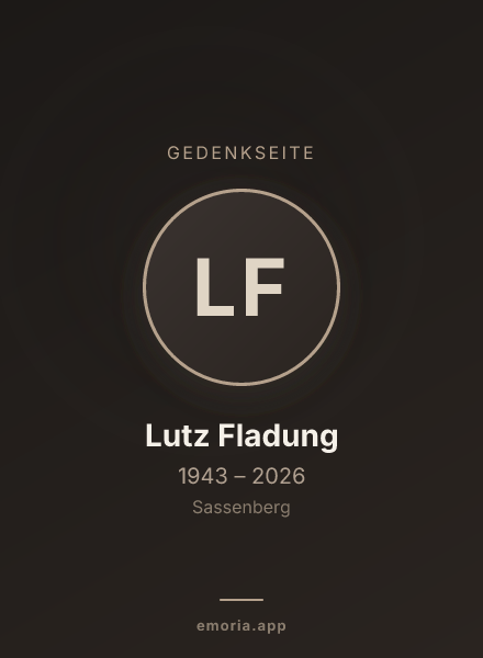 Gedenkportrait von Lutz Fladung