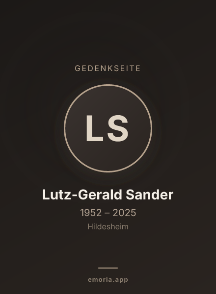 Gedenkportrait von Lutz-Gerald Sander