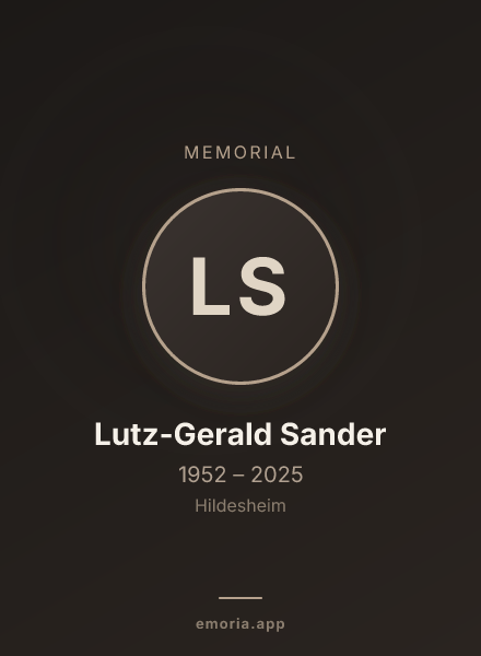 Memorial portrait of Lutz-Gerald Sander