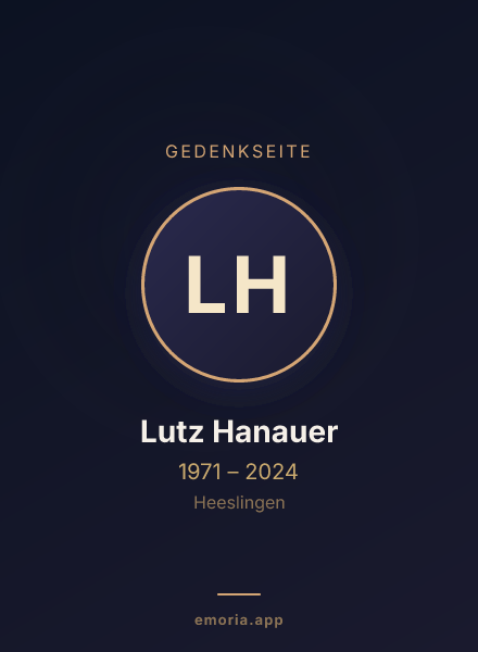 Gedenkportrait von Lutz Hanauer