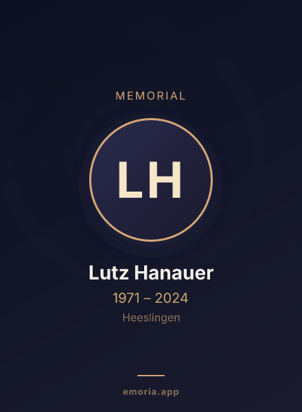 Memorial portrait of Lutz Hanauer