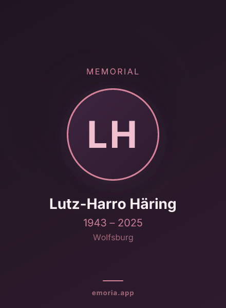 Memorial portrait of Lutz-Harro Häring