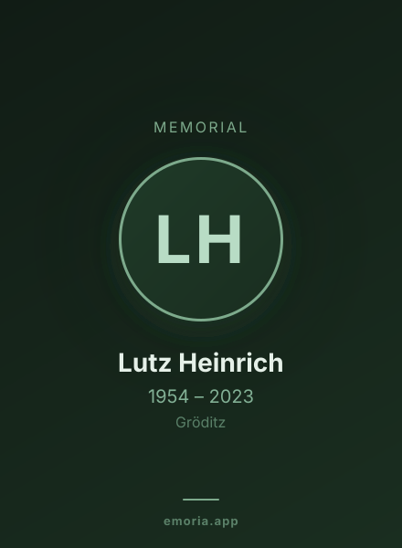 Memorial portrait of Lutz Heinrich