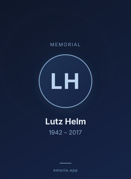 Memorial portrait of Lutz Helm